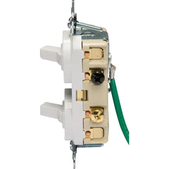 LEGRAND Pass & Seymour 696WG 15A Combination Switch, 120/277 VAC, Side Wire, Single-Pole, White