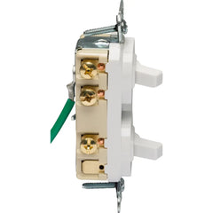 LEGRAND Pass & Seymour 696WG 15A Combination Switch, 120/277 VAC, Side Wire, Single-Pole, White