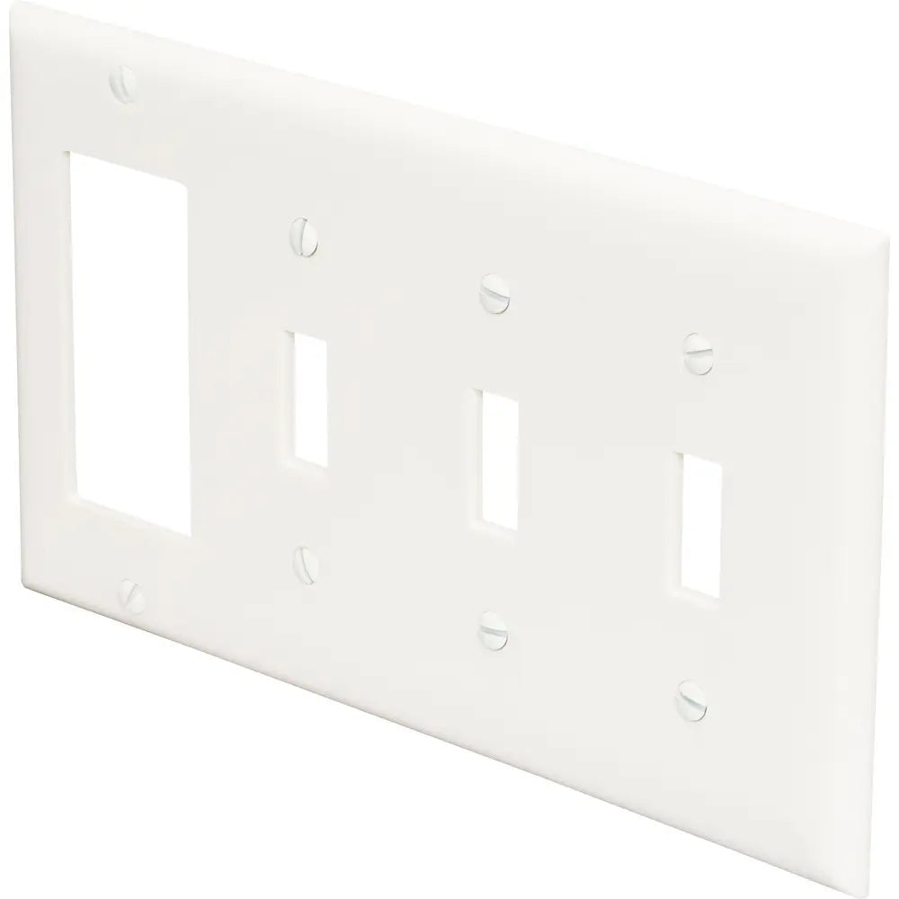 LEGRAND Pass Seymour SP326LA Combination Wall Plate 4-Gang Light Almond