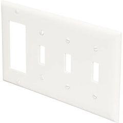 LEGRAND Pass Seymour SP326LA Combination Wall Plate 4-Gang Light Almond