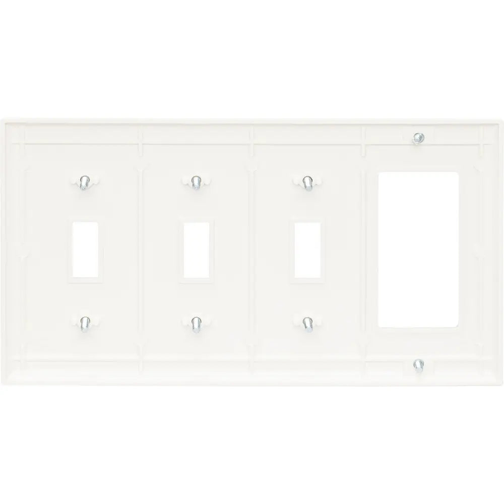 LEGRAND Pass Seymour SP326LA Combination Wall Plate 4-Gang Light Almond