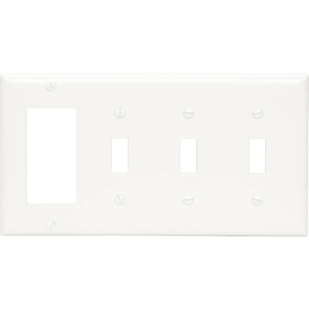 LEGRAND Pass Seymour SP326LA Combination Wall Plate 4-Gang Light Almond