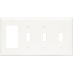 LEGRAND Pass Seymour SP326LA Combination Wall Plate 4-Gang Light Almond