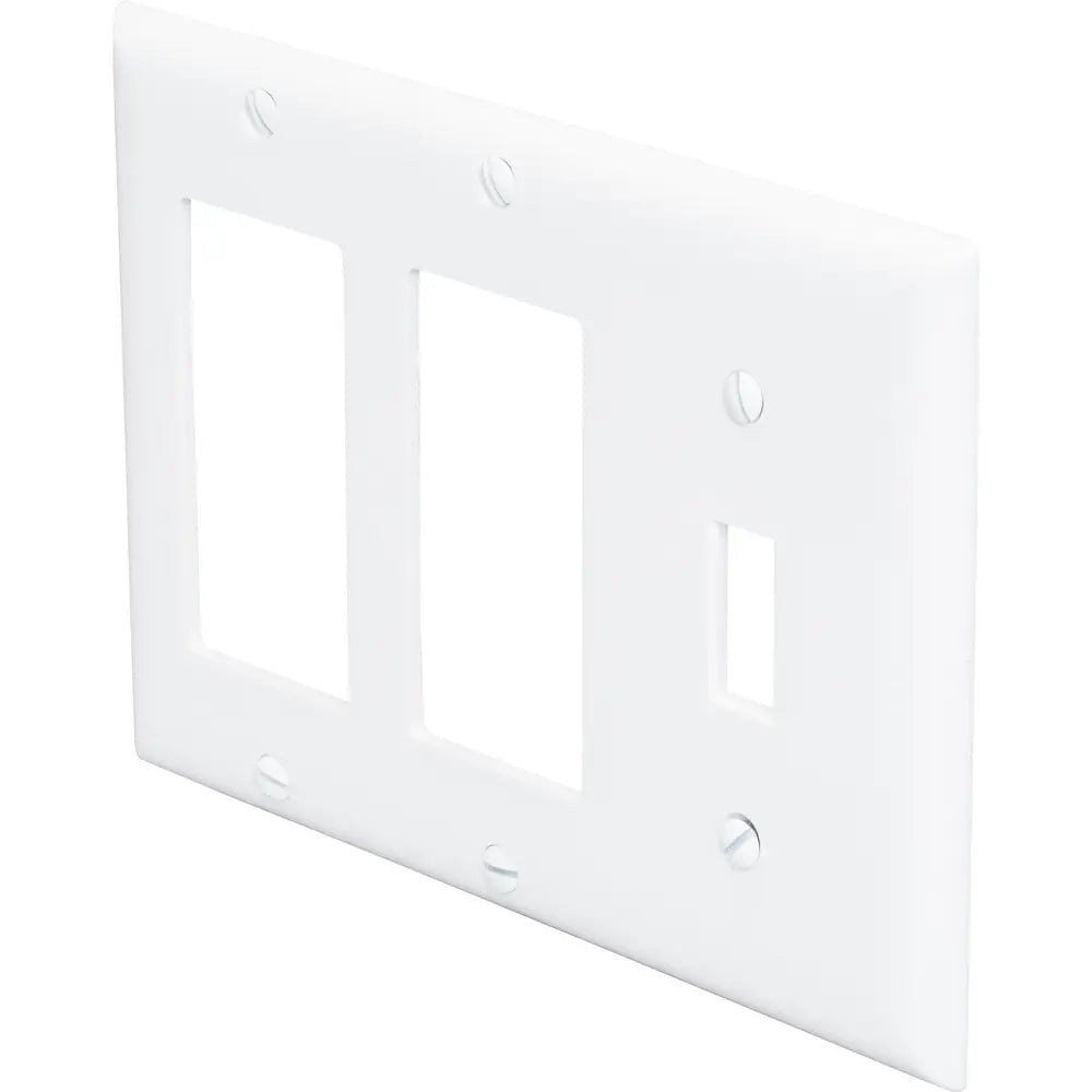 LEGRAND Pass & Seymour SP1262W 3-Gang Toggle and 2-Decorator Combination Plate White