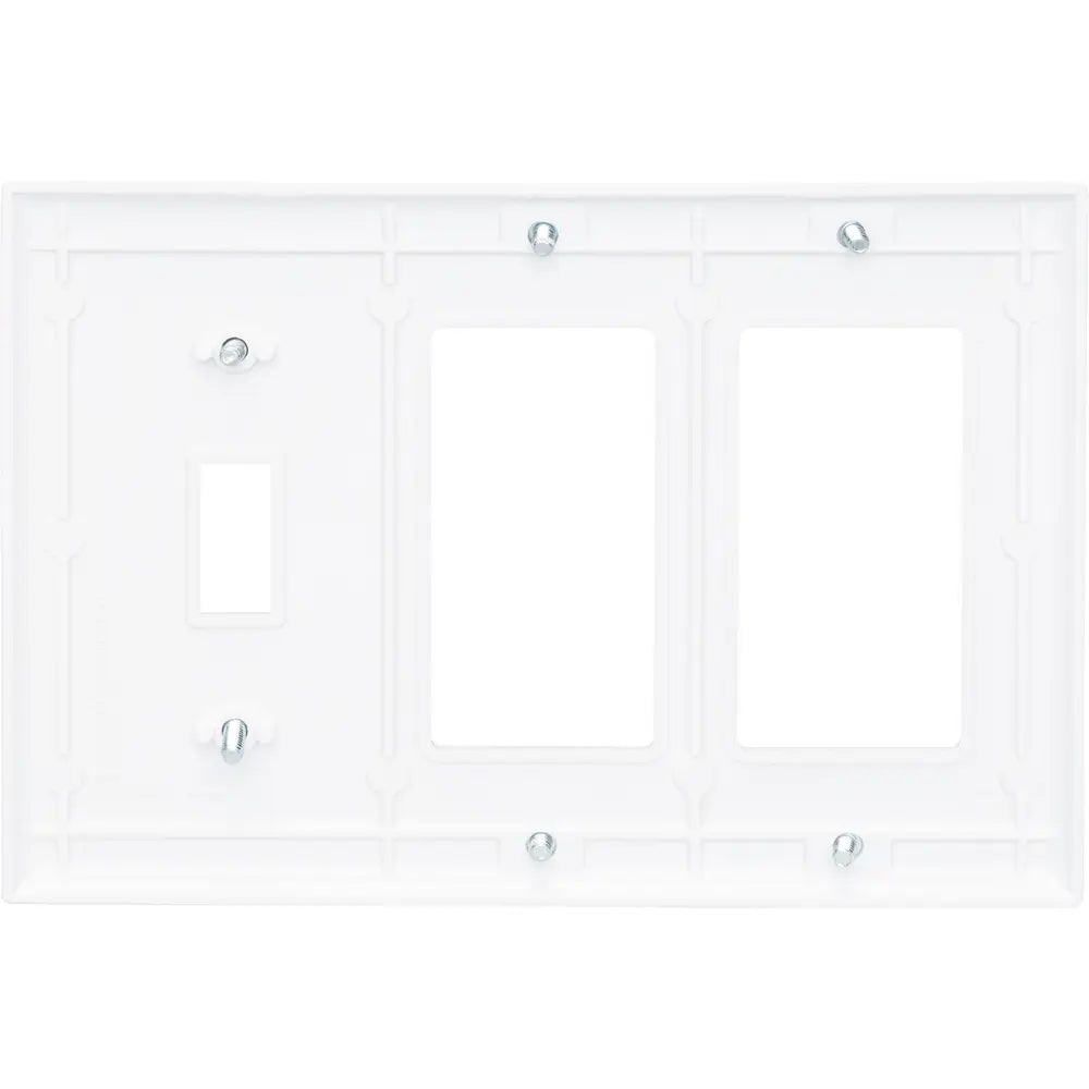 LEGRAND Pass & Seymour SP1262W 3-Gang Toggle and 2-Decorator Combination Plate White