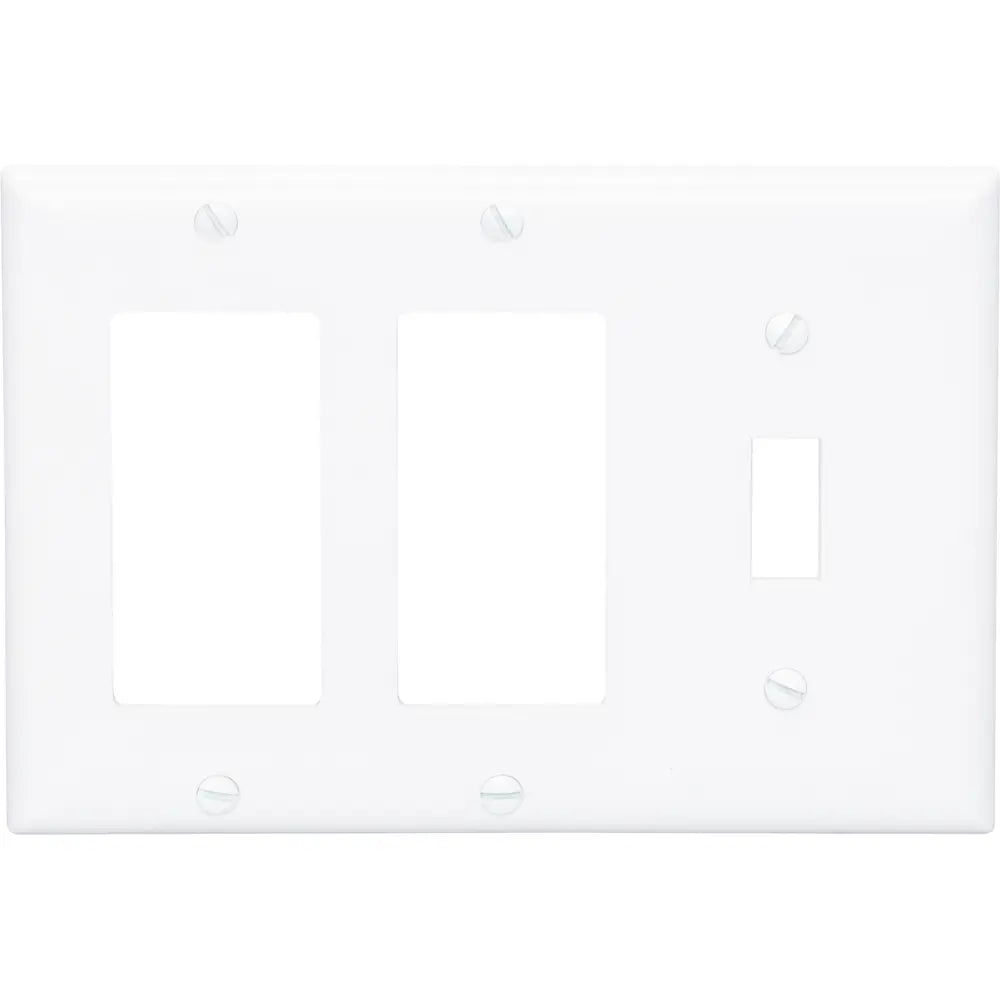 LEGRAND Pass & Seymour SP1262W 3-Gang Toggle and 2-Decorator Combination Plate White