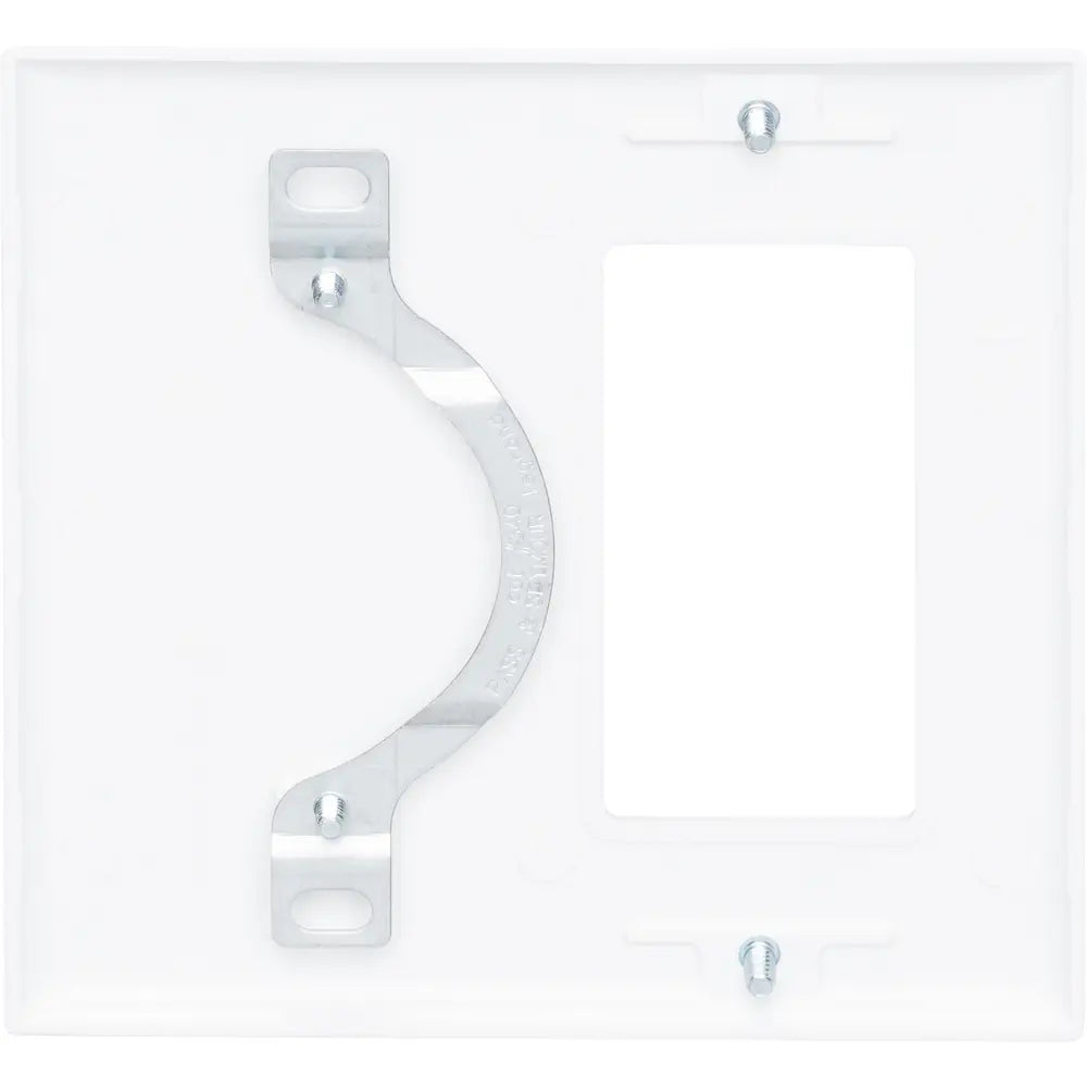 LEGRAND Pass & Seymour SP1426W Combination Wall Plate, 1 Blank & 1 Decorator, Two Gang, White