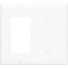 LEGRAND Pass & Seymour SP1426W Combination Wall Plate, 1 Blank & 1 Decorator, Two Gang, White
