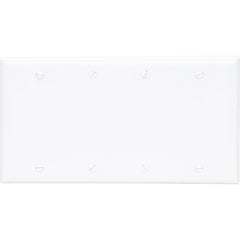 LEGRAND Pass & Seymour SP43W Wall Plate 4-Gang Blank Box Mounted White