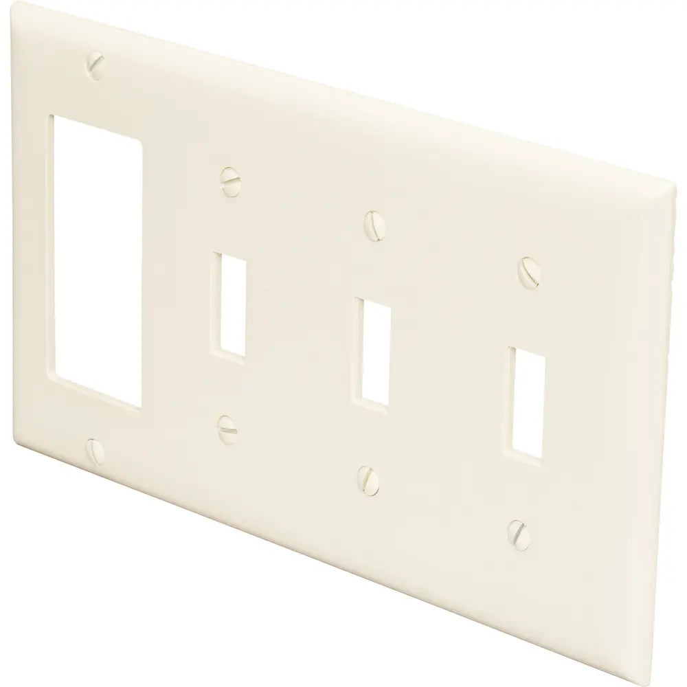 LEGRAND Pass & Seymour SP326I Combination Wall Plate, 4-Gang, Ivory