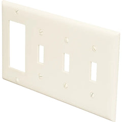 LEGRAND Pass & Seymour SP326I Combination Wall Plate, 4-Gang, Ivory