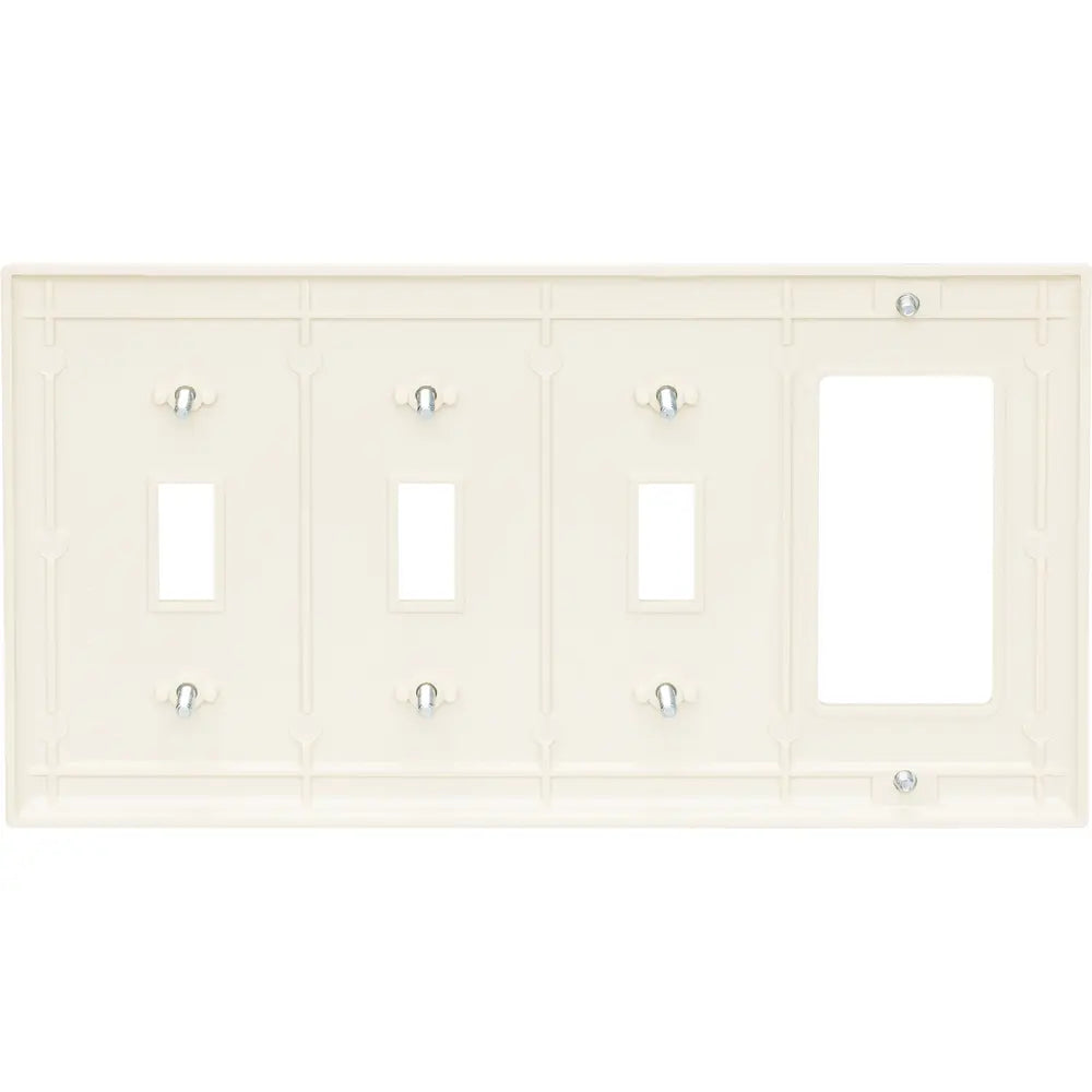 LEGRAND Pass & Seymour SP326I Combination Wall Plate, 4-Gang, Ivory