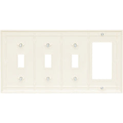 LEGRAND Pass & Seymour SP326I Combination Wall Plate, 4-Gang, Ivory