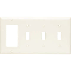 LEGRAND Pass & Seymour SP326I Combination Wall Plate, 4-Gang, Ivory