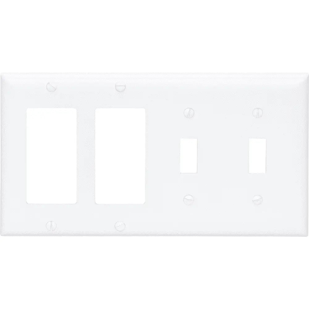 LEGRAND Pass & Seymour SP2262W Legrand-Pass & Seymour 4-Gang Combination Plate White
