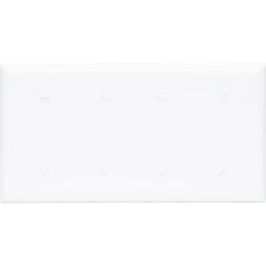 LEGRAND Pass & Seymour SP44W 4-Gang Thermoset Wall Plate, Blank, White