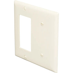 LEGRAND Pass & Seymour SP1426I 2-Gang Blank and Decorator Combination Plate, Ivory