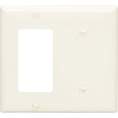 LEGRAND Pass & Seymour SP1426I 2-Gang Blank and Decorator Combination Plate, Ivory