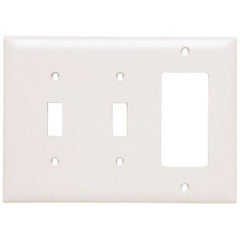 LEGRAND Pass & Seymour TP226W Combination Openings, 2 Toggle Switch and 1 Decorator, 3-Gang, White