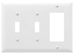 LEGRAND Pass & Seymour TP226W Combination Openings, 2 Toggle Switch and 1 Decorator, 3-Gang, White