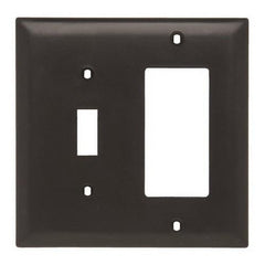 LEGRAND Pass & Seymour TP126BK Combination Wall Plate 1 Toggle Switch and 1 Decorator 2-Gang Black