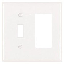 LEGRAND Pass & Seymour TP126W Combination Faceplate 2 Gang 1 Toggle Switch Replacement MPN