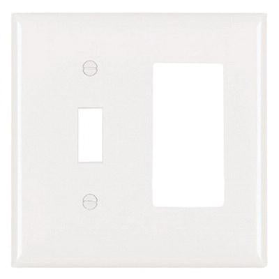 LEGRAND Pass & Seymour TP126W Combination Faceplate 2 Gang 1 Toggle Switch Replacement MPN