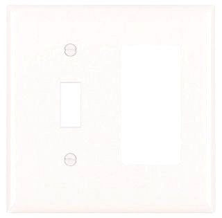 LEGRAND Pass & Seymour TP126W Combination Faceplate 2 Gang 1 Toggle Switch Replacement MPN