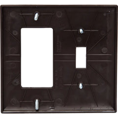 LEGRAND Pass & Seymour TP126 Combination Wall Plate, 2 Gang, Brown