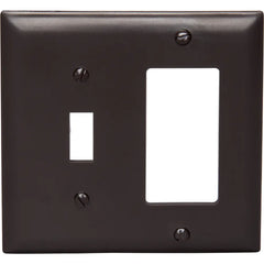 LEGRAND Pass & Seymour TP126 Combination Wall Plate, 2 Gang, Brown