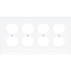 LEGRAND Pass & Seymour SP84W Duplex Receptacle Openings, 4-Gang, White