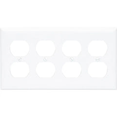 LEGRAND Pass & Seymour SP84W Duplex Receptacle Openings, 4-Gang, White
