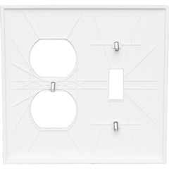 LEGRAND Pass & Seymour TP18W Combination Openings, 1 Toggle Switch and 1 Duplex Receptacle, 2-Gang, White