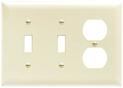 LEGRAND Pass & Seymour TP28I Combination Wall Plate 3 Gangs 2 Toggle Switches 1 Duplex Ivory