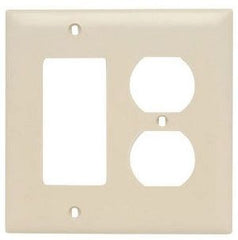 LEGRAND Pass & Seymour TP826I Combination Wallplate 2 Gangs Ivory