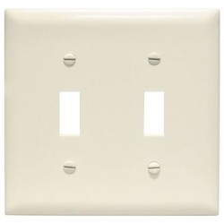LEGRAND Pass & Seymour TP2LA Wall Plate 0.07 Inch Thickness Nylon 6 Light Almond (2 Toggle)