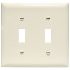 LEGRAND Pass & Seymour TP2LA Wall Plate 0.07 Inch Thickness Nylon 6 Light Almond (2 Toggle)
