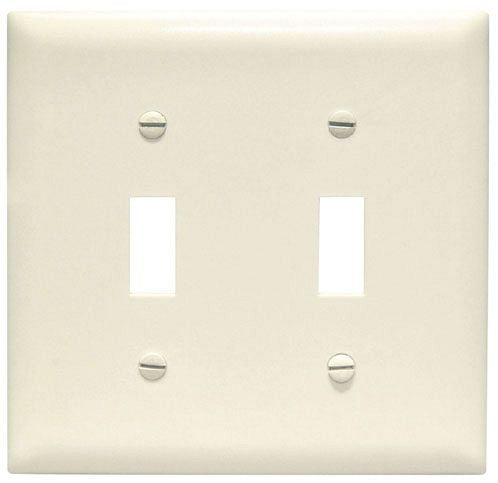 LEGRAND Pass & Seymour TP2LA Wall Plate 0.07 Inch Thickness Nylon 6 Light Almond (2 Toggle)