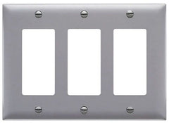 LEGRAND Pass & Seymour TP263-GRY Wallplate Standard 3 Gang 6.563 in W x 5 in H