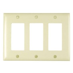 LEGRAND Pass & Seymour TP263LA Decorator Wall Plate, 3-Gang, Light Almond