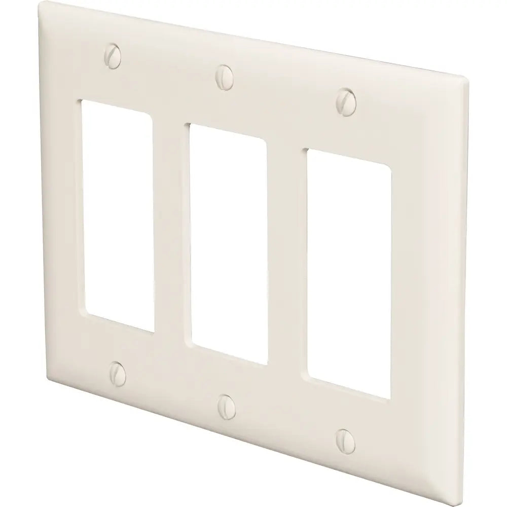 LEGRAND Pass & Seymour TP263LA Decorator Wall Plate, 3-Gang, Light Almond