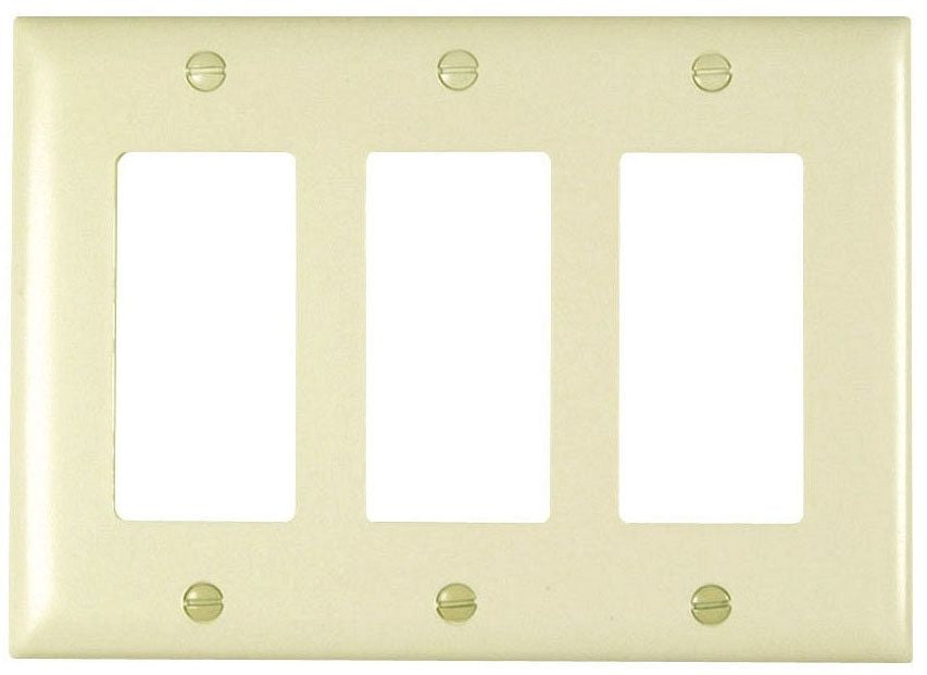 LEGRAND Pass & Seymour TP263LA Decorator Wall Plate, 3-Gang, Light Almond