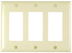LEGRAND Pass & Seymour TP263LA Decorator Wall Plate, 3-Gang, Light Almond