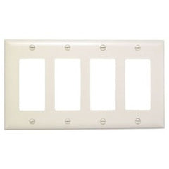 LEGRAND Pass & Seymour TP264I Decorator Wall Plate, 4-Gang, Ivory