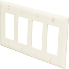 LEGRAND Pass & Seymour TP264I Decorator Wall Plate, 4-Gang, Ivory