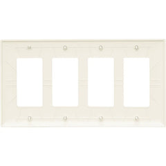LEGRAND Pass & Seymour TP264I Decorator Wall Plate, 4-Gang, Ivory