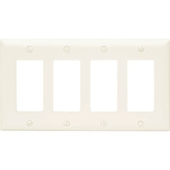LEGRAND Pass & Seymour TP264I Decorator Wall Plate, 4-Gang, Ivory