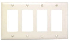 LEGRAND Pass & Seymour TP264I Decorator Wall Plate, 4-Gang, Ivory