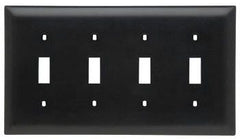 LEGRAND Pass & Seymour TP4BK 4-Gang TradeMaster Nylon Toggle Switch Wall Plate, Black