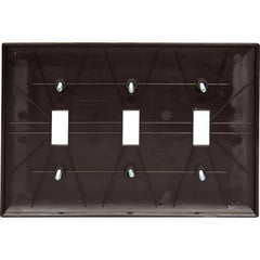 LEGRAND Pass & Seymour TP3 3-Gang TradeMaster Nylon Toggle Switch Wall Plate Brown